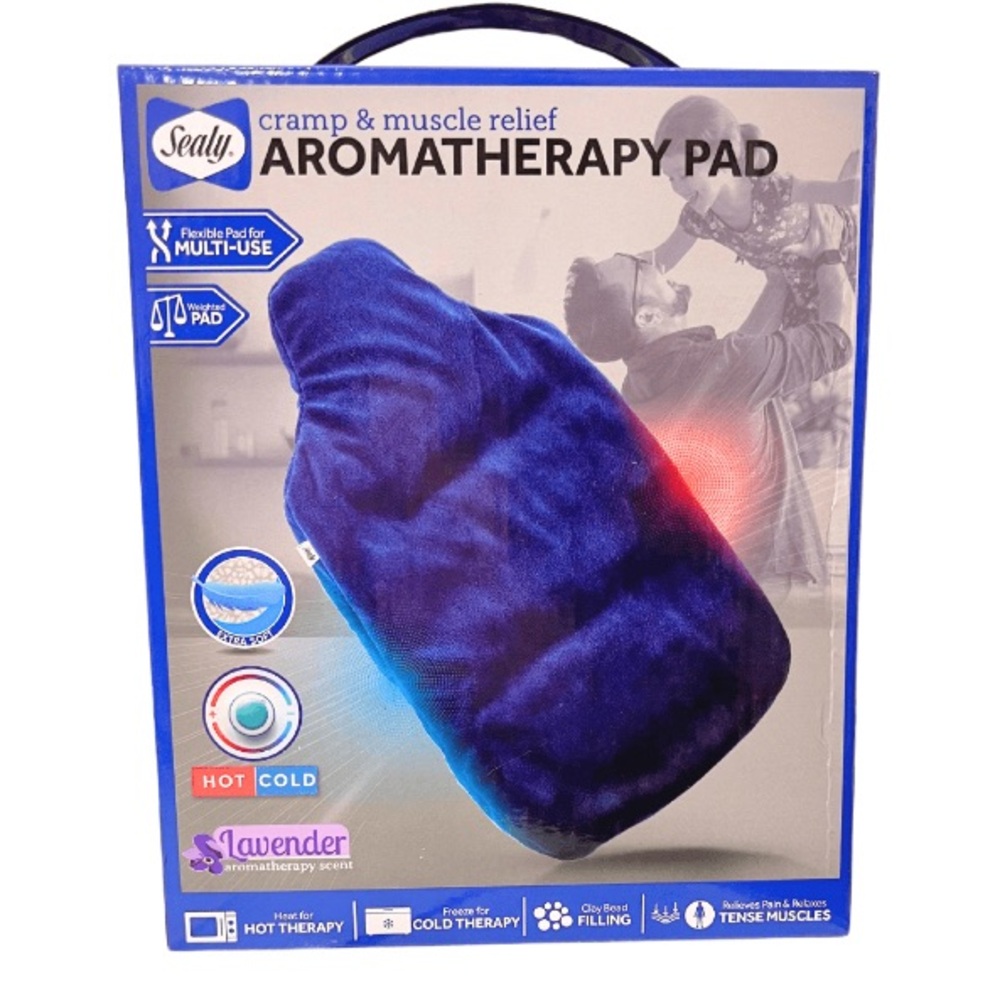 New Sealy Lavender Aromatheray Heating Pad Cramp Muscle Relief Hot or Cold GIFT